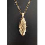 NINE CARAT GOLD LOCKET PENDANT AND CHAIN the oval locket engraved '2000', on belcher link chain