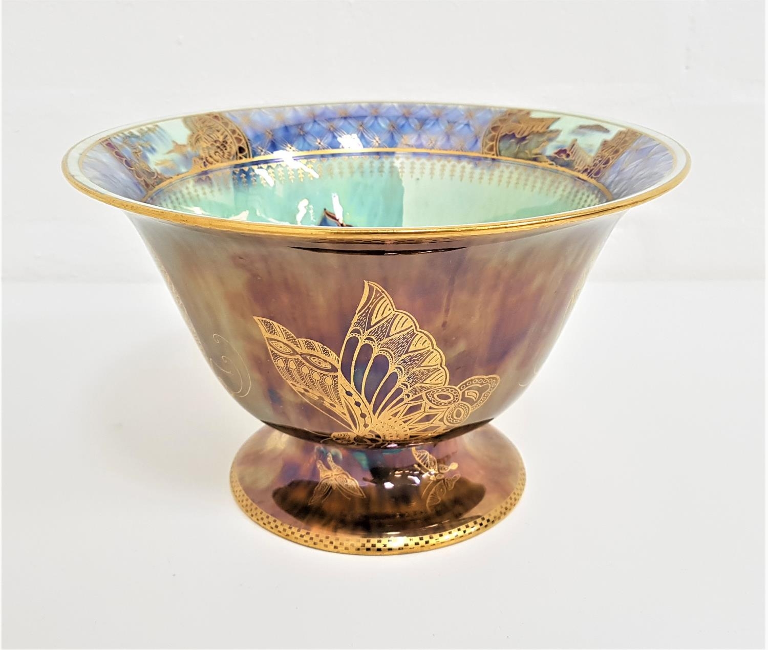 1930s WEDGWOOD BUTTERFLY LUSTRE BOWL designed by Susannah Margaretta 'Daisy' Makeig-Jones, of