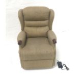 SHERBORNE RECLINING ELECTRIC ARMCHAIR with foot rest, covered in herringbone fabric