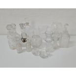 LARGE SELECTION OF CRYSTAL and other glassware, including a thistle shaped jug and three other jugs,