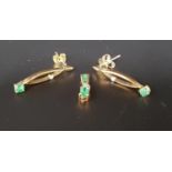 EMERALD AND DIAMOND PENDANT AND PAIR OF EARRINGS the pendant with oval cut emerald of