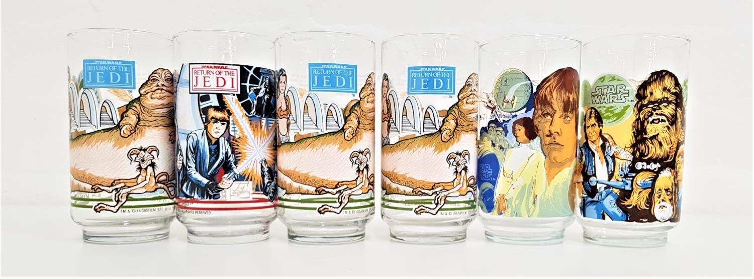 SIX 'STAR WARS' AND 'RETURN OF THE JEDI' COLLECTOR'S GLASSES all in association with Coca-Cola and