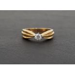 DIAMOND SOLITAIRE RING the round brilliant cut diamond approximately 0.25cts, on nine carat gold