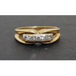 DIAMOND FIVE STONE RING the diamonds totaling approximately 0.25cts, on eighteen carat gold shank