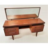 G PLAN TEAK DRESSING TABLE 1960s Fresco design, with an oblong mirror back above a central concealed