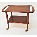 1960'S DANISH TEAK TROLLEY by Niels Otto Moller, with two rectangular tiers and shaped handles,