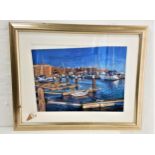 PATRICA CLEMENTS Busy harbour, pastel on paper, signed, 52cm x 73cm