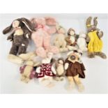 TEN BOYD BUNNIES all with original labels, some with outfits, three with numbered plastic bags (10)