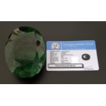 VERY LARGE CERTIFIED LOOSE NATURAL EMERALD the oval cut emerald weighing 1519cts, with GLI
