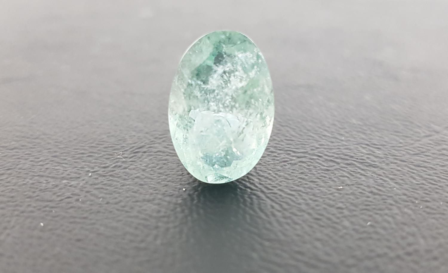 CERTIFIED LOOSE NATURAL GREEN BERYL the oval cut gemstone weighing 8.46cts, with ITLGR Gemstone