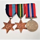 WWII MEDAL TRIO comprising The War Medal 1939-1945, The Pacific Star and The 1939-1945 Star, all