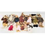 FOURTEEN BOYD BUNNIES all with original labels, some with outfits, in various colours (14)