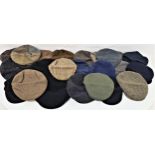 LARGE SELECTION OF MOSTLY VINTAGE FLAT CAPS of various colours and materials, makes include Dunn &