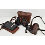 PAIR OF CASED BARR & STROUD FIELD GLASSES 8x30 magnification, a cased Voigtlander monocular, and a