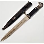 WWII GERMAN BAYONET with a 19.5cm long blade marked Anton Wingen JR Solingen, with a chequered