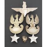 SELECTION OF POLISH MILITARY BADGES including two Army World War II Free Polish Forces cap badges,