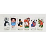 SIX 1970s PEPSI COLLECTOR SERIES GLASSES comprising three Warner Bros. examples from 1973 - Pepe