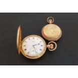 GOLD PLATED HENDERSON'S DUNDEE POCKET WATCH the white enamel dial with Roman numerals and subsidiary