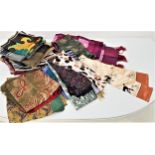 SELECTION OF LADIES VINTAGE LARGE AND LONG SCARVES featuring many colours and designs including