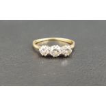 GRADUATED DIAMOND THREE STONE RING the round brilliant cut diamonds totaling approximately 0.