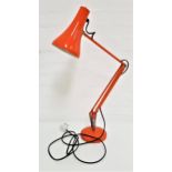 RETRO ANGLE POISE LAMP in bright orange, the weighted base marked L1135-23
