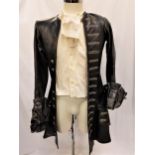 SCOTTISH BALLET - PETER PAN - CAPTAIN HOOK two piece black leather swashbuckle coat with heavy