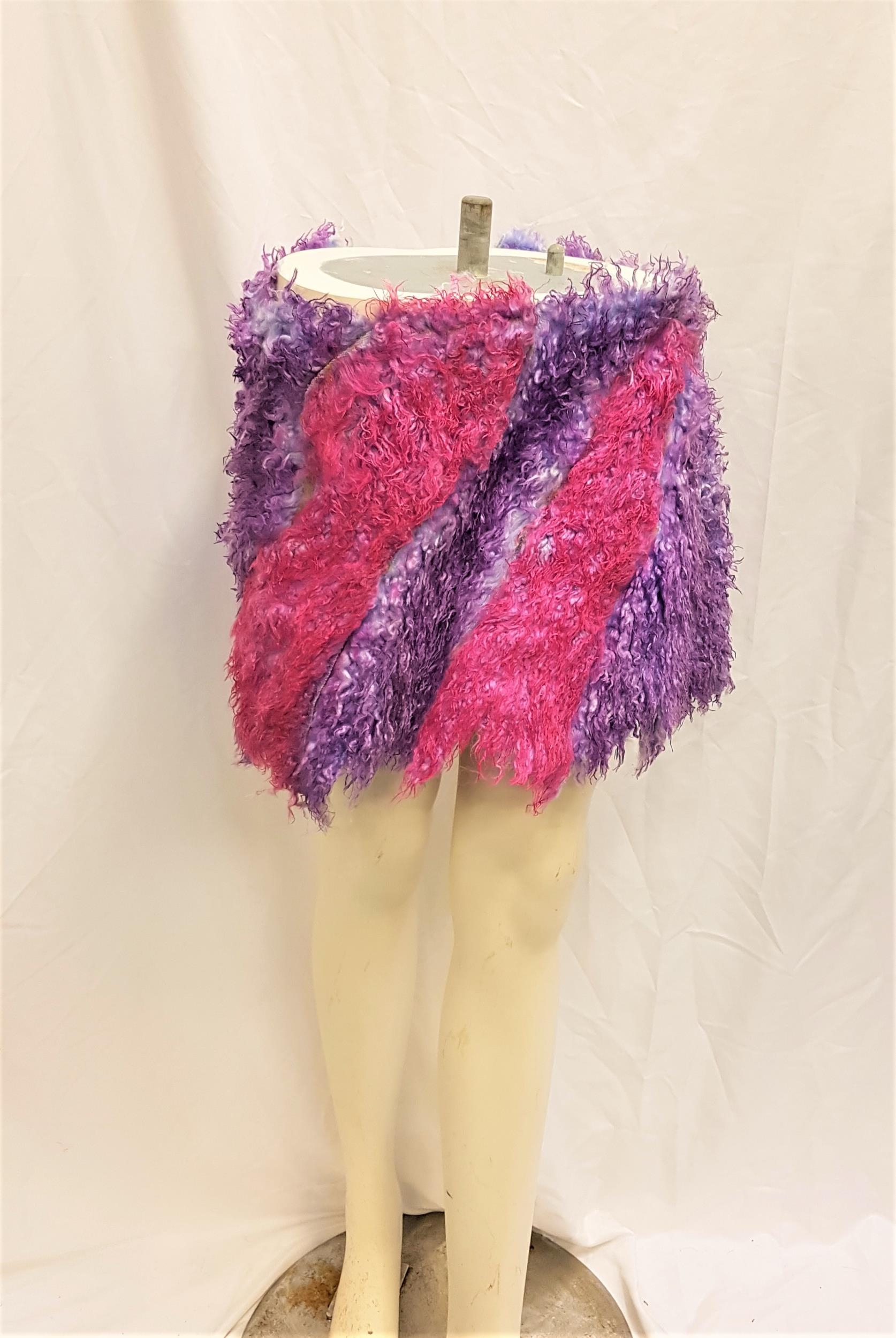 THE FLINTSONES (1994/2000) - PINK AND PURPLE FAUX FUR MINI SKIRT Pink and purple faux fur mini