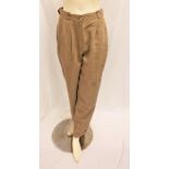 JACLYN SMITH - 'DRIES VAN NOTEN' PAIR OF TROUSERS the beige linen mix trousers size 40