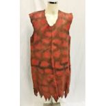 THE FLINTSTONES (1994/2000) - HAND MADE RED LEATHER MEN'S TUNIC/DRESS the brown/red leather tunic