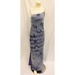 CATHERINE OXENBERG - CHRIS KOLE SEQUINNED EVENING GOWN signed to lining. the dress with splits to