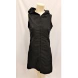 CARMEN ELECTRA - BLACK ZIP FRONT DRESS with hood, size 10. Accompanied by Star Wares Collectibles