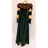 SCOTTISH BALLET - GISELLE - ATTENDANT the dark green velvet full length dress with long sleeve,