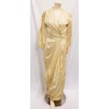 1940s - 1960s - IVORY SILK WRAP DRESS with Hollywood Movie Costumes certificate of authenticity