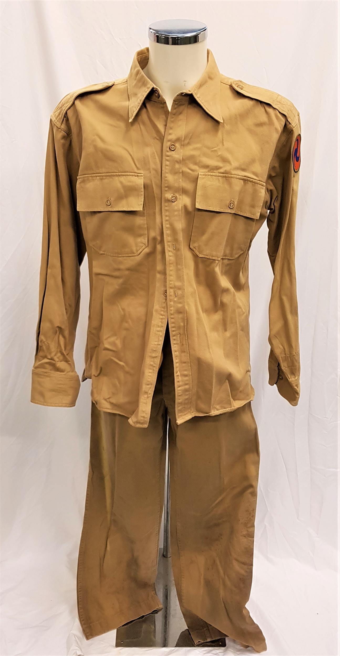 PEARL HARBOR (2001) - U.S. ARMY AIR CORP UNIFORM Gents dark beige military uniform, trousers 32 inch