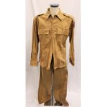 PEARL HARBOR (2001) - U.S. ARMY AIR CORP UNIFORM Gents dark beige military uniform, trousers 32 inch
