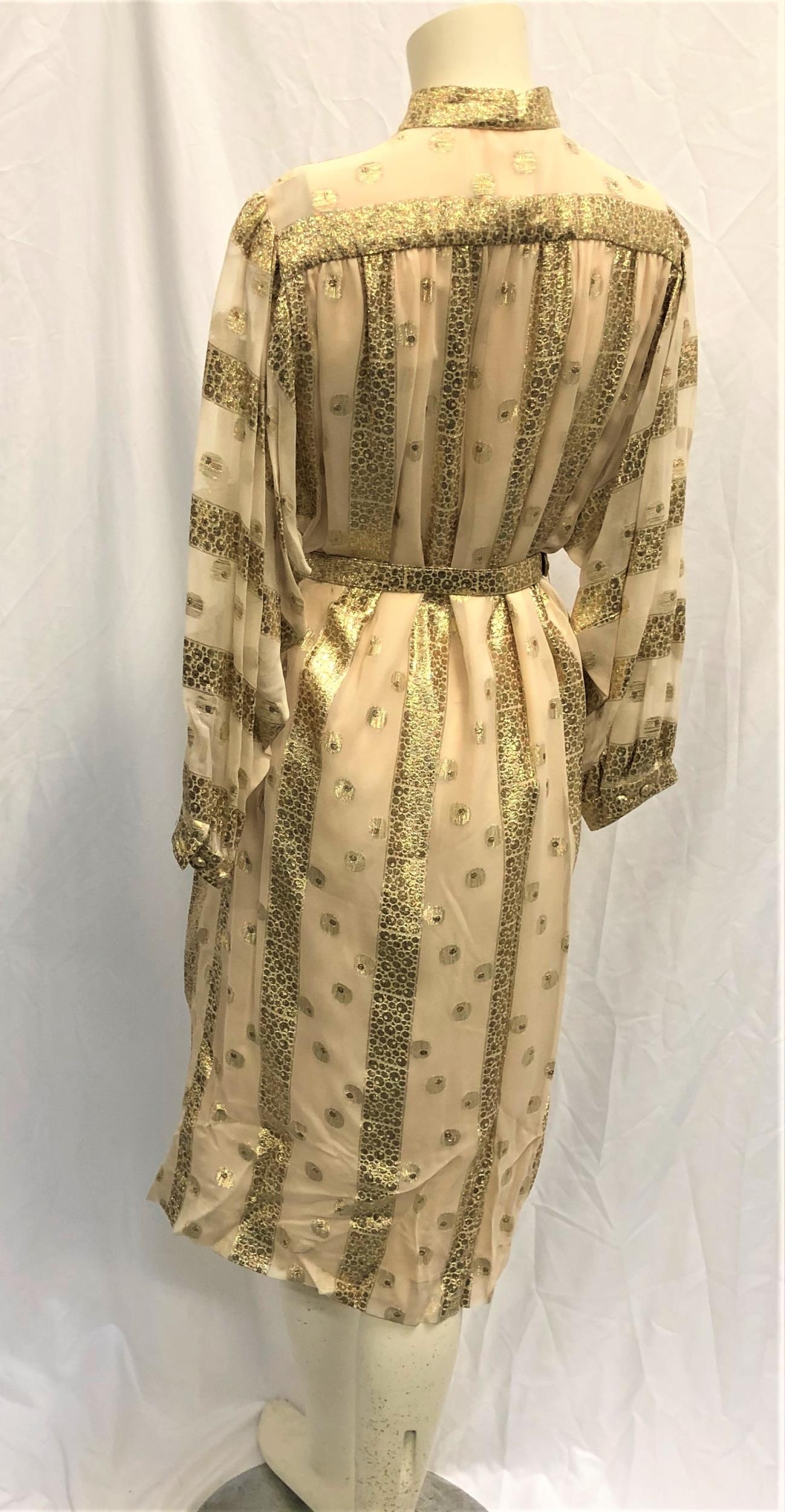 JANET LEIGH OWNED EVENING DRESS with gold detail, accompanied by Corner Collectibles certificate - Image 2 of 8