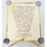 HARRY POTTER & THE PHILOSOPHER'S STONE (2001) - GOLD INLAID SONG SHEET the elaborate gold inlaid