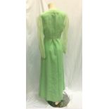NORMA SHEARER OWNED TWO PIECE GREEN COCKTAIL GOWN the handmade dress with embroidered detail to