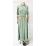 THE CRUCIBLE (1996) - HANDMADE PALE GREEN AND IVORY SILK DRESS Custom made by western costumes,