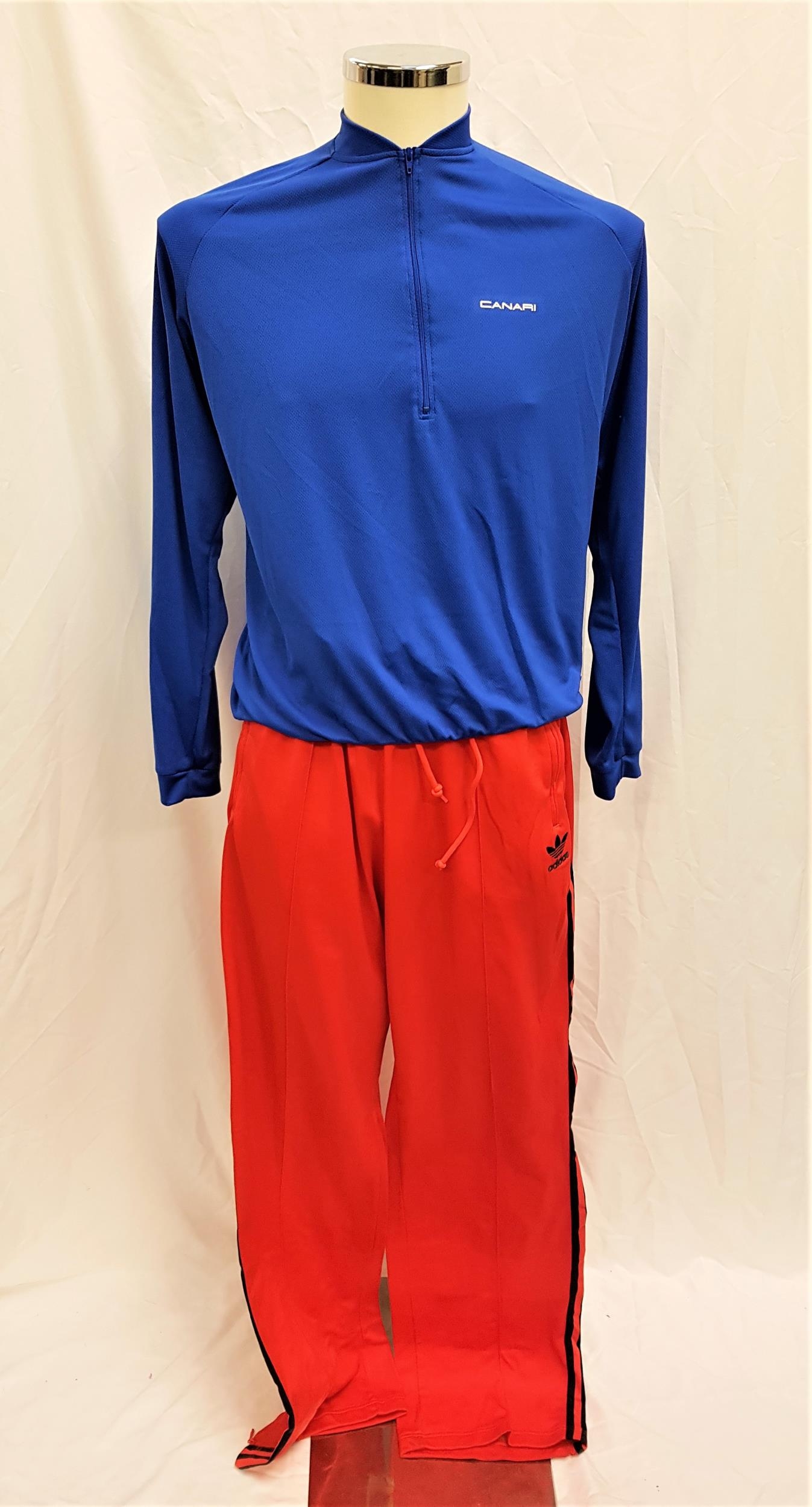 ALONG CAME POLLY (2004) - JAVIER'S SHIRT & PANTS - PLAYED BY JSU GARCIA Adidas size XL red tracksuit