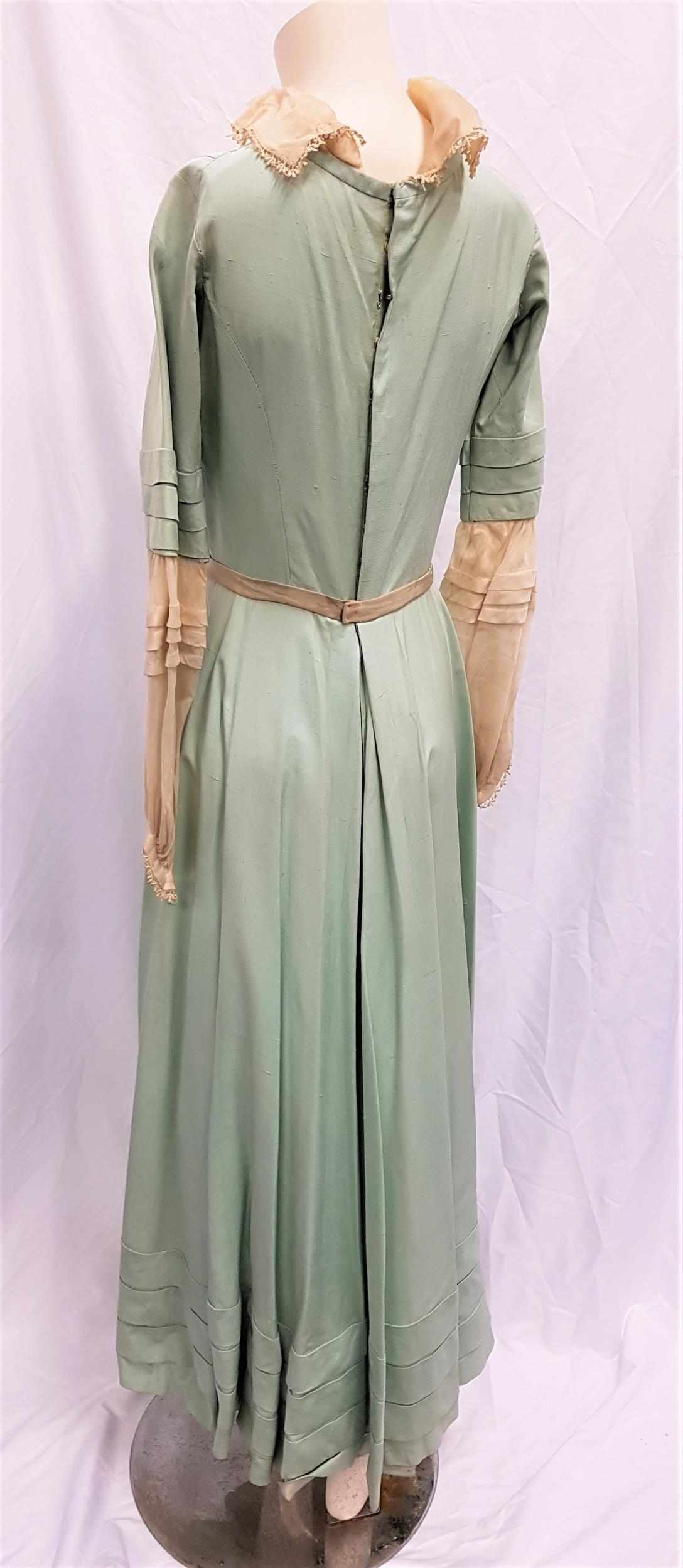THE CRUCIBLE (1996) - HANDMADE PALE GREEN AND IVORY SILK DRESS Custom made by western costumes, - Image 2 of 4