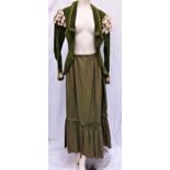 SCOTTISH BALLET - LA VENTANA - COUPLES the two piece costume comprising a forest green velvet jacket