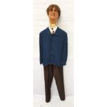 THE BEATLES - JOHN LENNON'S SUIT, SHIRT AND TIE jacket with collar and four buttons in blue jersey