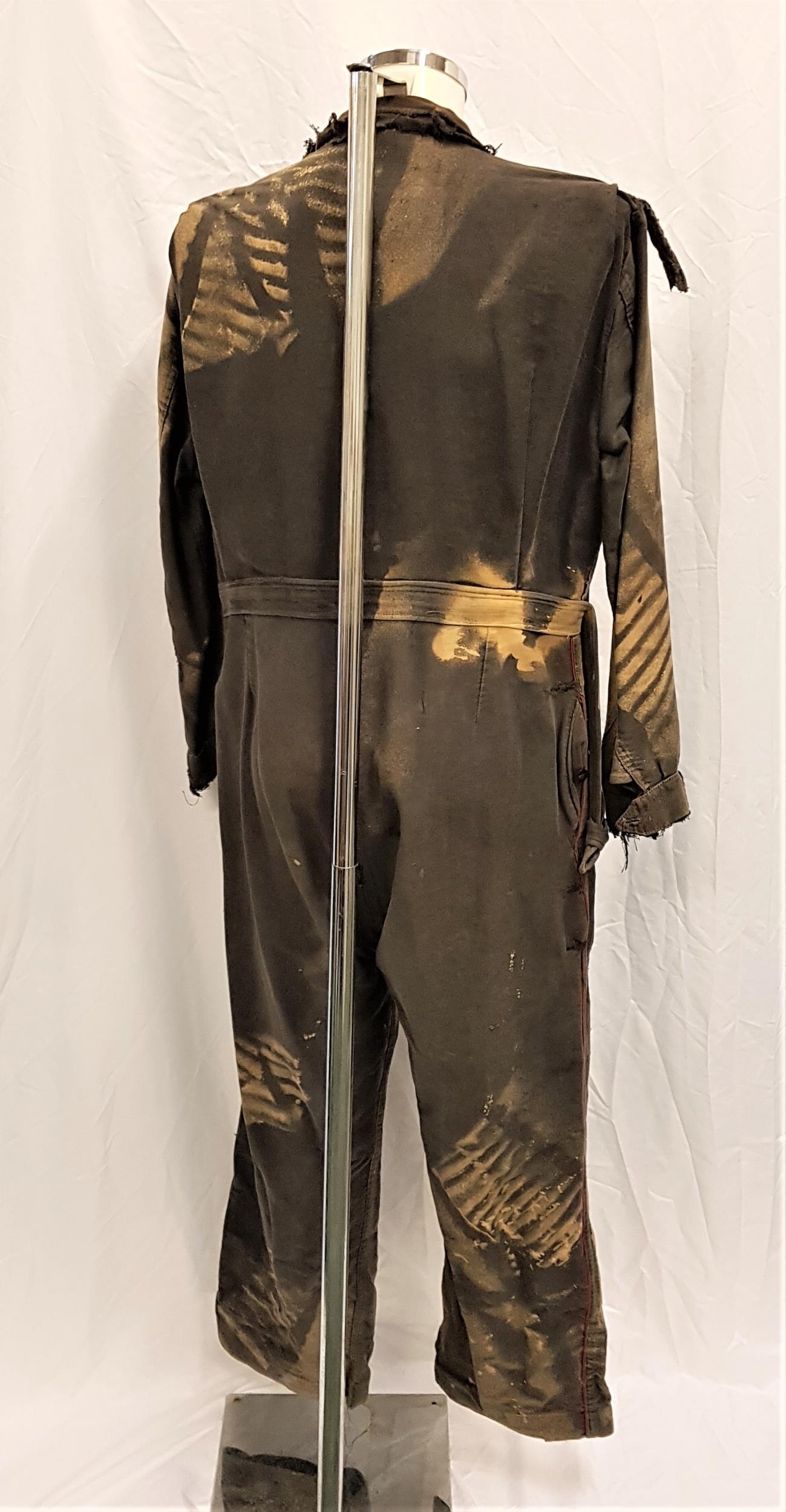 WATERWORLD (1995) - DISTRESSED 'BOAT PEOPLE' SMOKER JUMPSUIT Gents Dark grey jump suit, been - Image 2 of 4