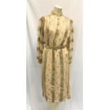 JANET LEIGH OWNED EVENING DRESS with gold detail, accompanied by Corner Collectibles certificate