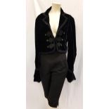 SCOTTISH BALLET - CARMEN the black velvet short jacket with trim detail and a pair of black breeches