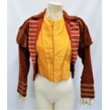 SCOTTISH BALLET - CARMEN the rust velvet short jacket with puff sleeves and rust ribbon trim,