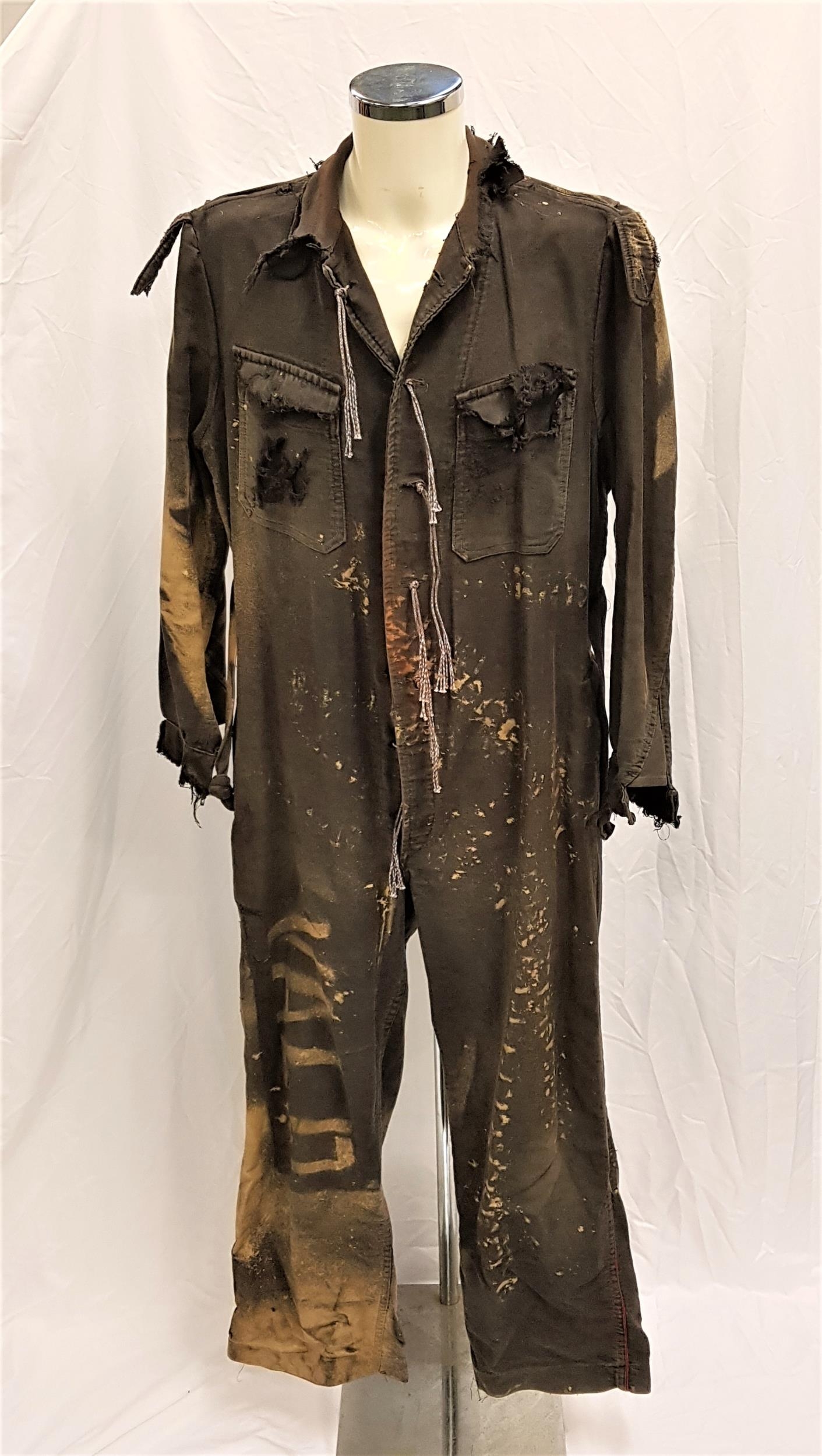 WATERWORLD (1995) - DISTRESSED 'BOAT PEOPLE' SMOKER JUMPSUIT Gents Dark grey jump suit, been