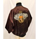 JACKSON'S WORLD TOUR 1984 BROWN TOUR JACKET with embroidered decoration to reverse