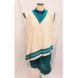 SEA QUEST DSV TELEVISION SERIES (1990s) - TWO PIECE MEDICAL LAB SHIRT AND VEST the teal cotton